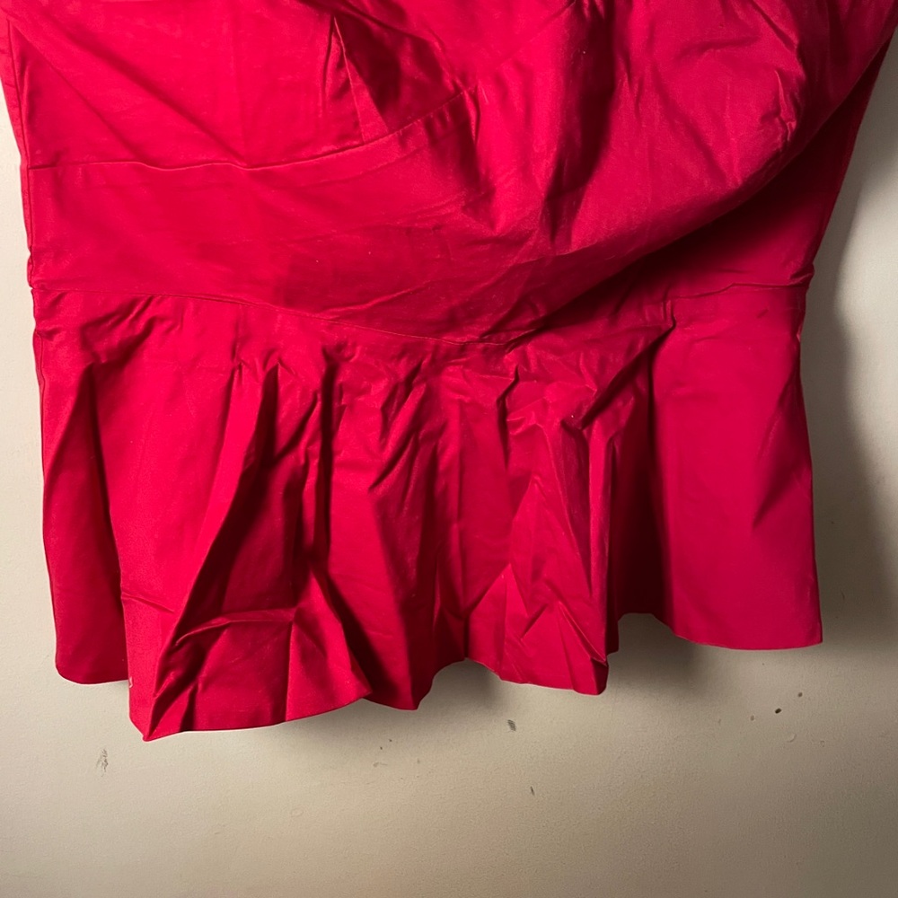 Vibrant Red peplum shirt